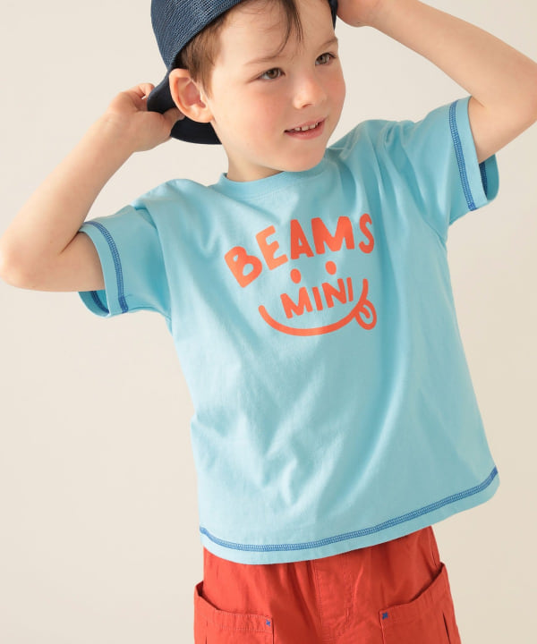 BEAMS mini（ビームス ミニ）スマイル ロゴ Tシャツ 2025SS（90