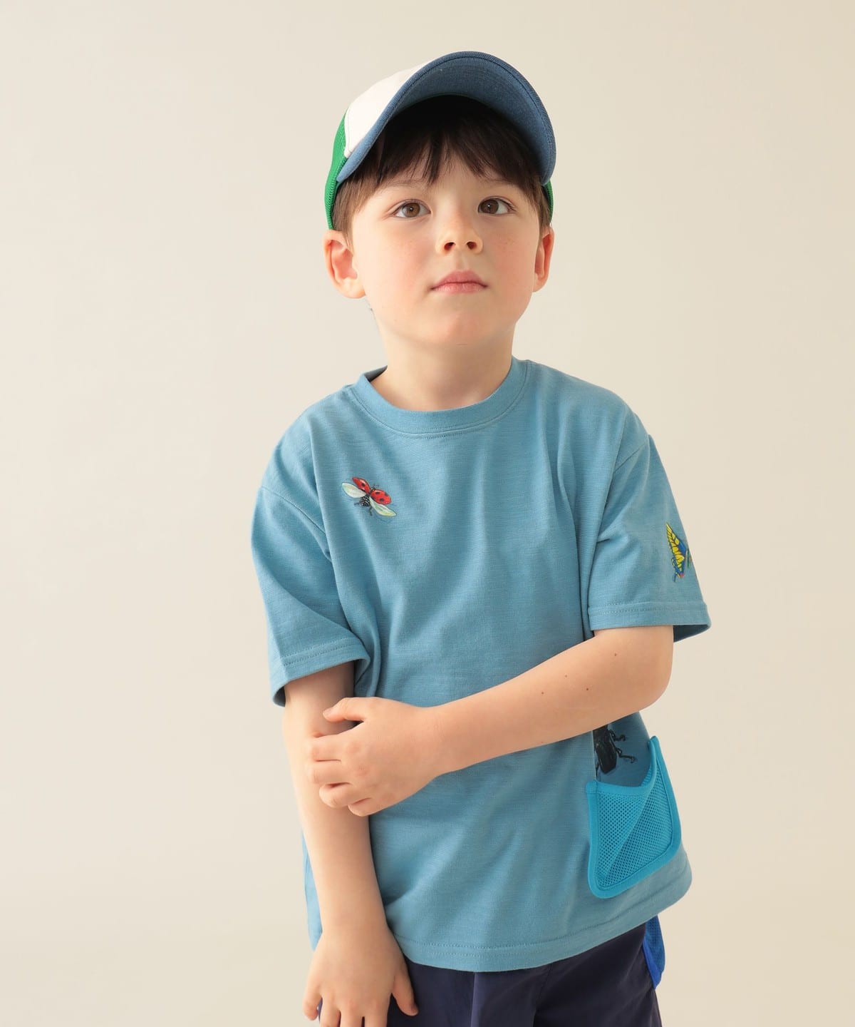 BEAMS mini（ビームス ミニ）メッシュ ポケット 昆虫 Tシャツ