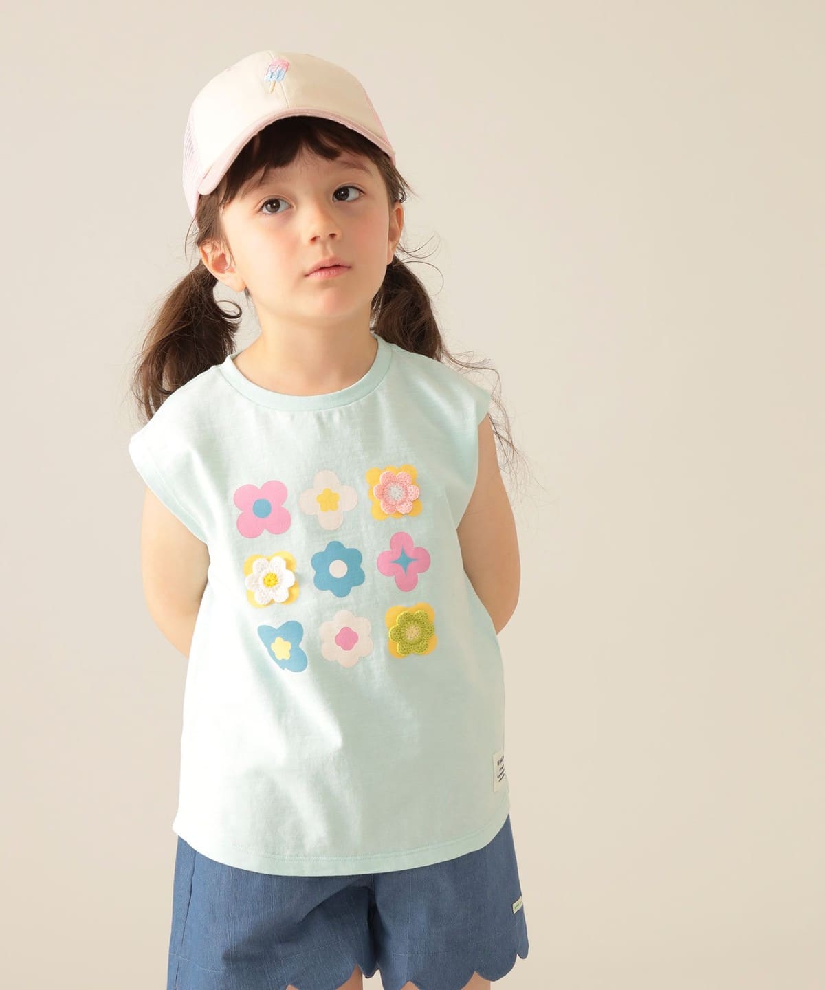 フラワー ノースリーブ カットソー 2025SS(90 150cm) Tシャツ・カットソー MINT 140 フラワー ノースリーブ カットソー 2025SS(90 150cm) Tシャツ・カットソー MINT 140
