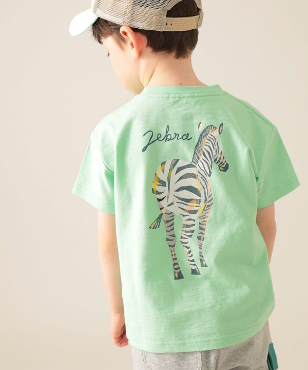 80s USA製 Get on the Wild Side アニマル コットンTシャツ 生成