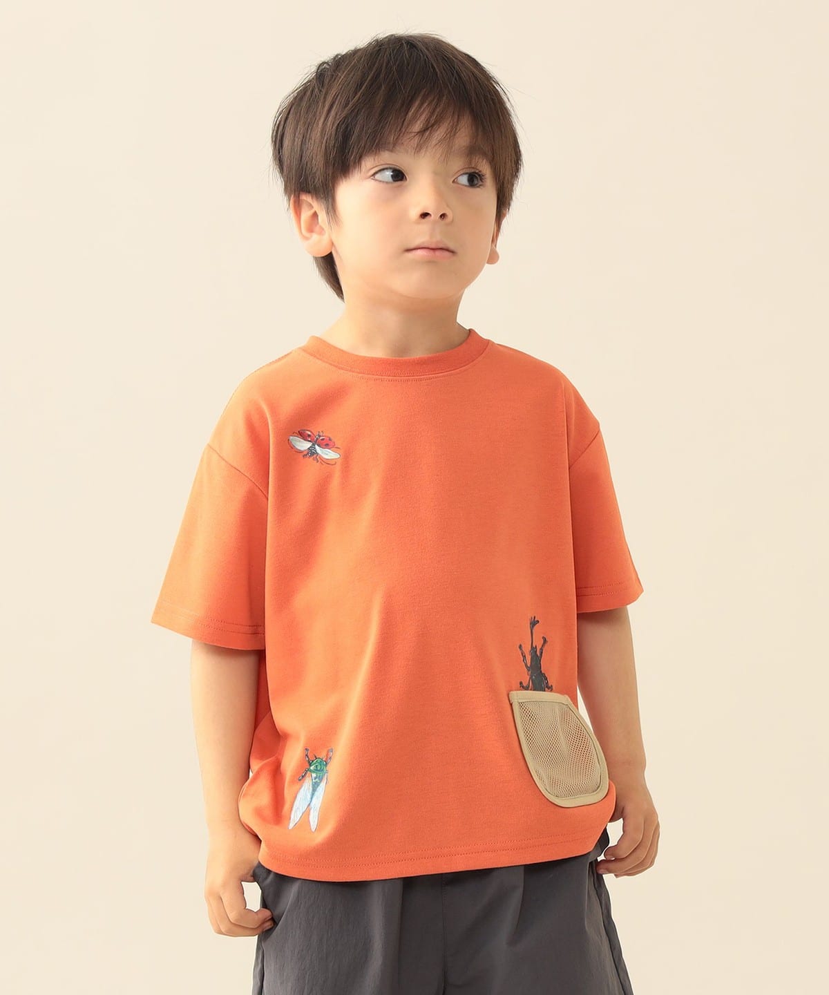 BEAMS mini（ビームス ミニ）メッシュ ポケット 昆虫 Tシャツ 2026SS