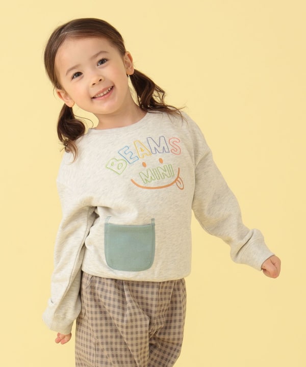 BEAMS mini BEAMS mini BEAMS mini / smile embroidery sweatshirts