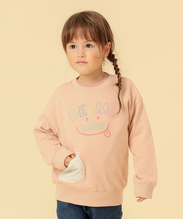 BEAMS mini BEAMS mini BEAMS mini / smile embroidery sweatshirts