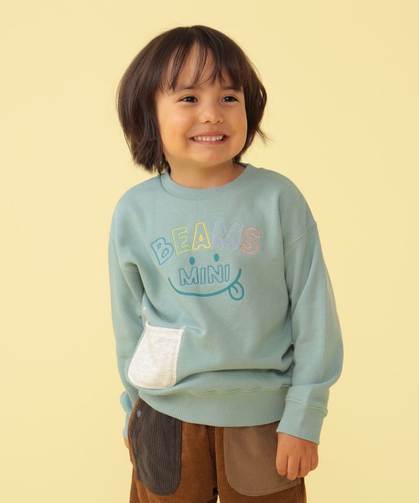 BEAMS mini BEAMS mini BEAMS mini / smile embroidery sweatshirts