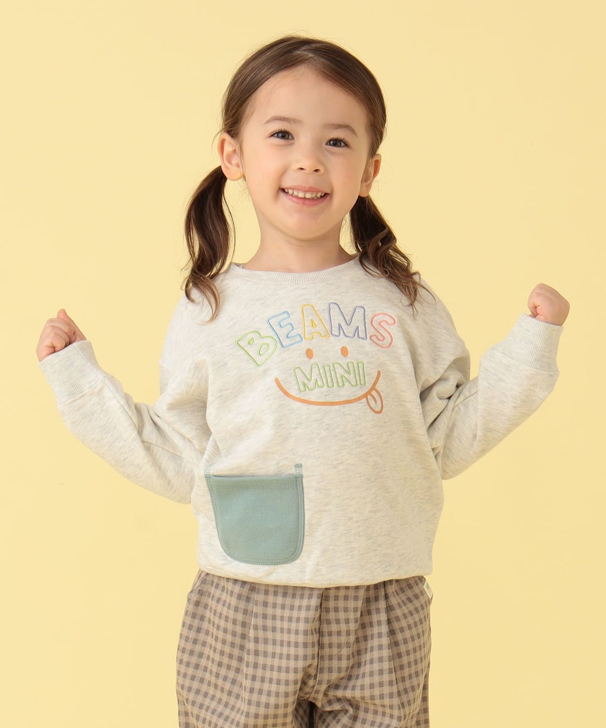 BEAMS mini BEAMS mini BEAMS mini / smile embroidery sweatshirts