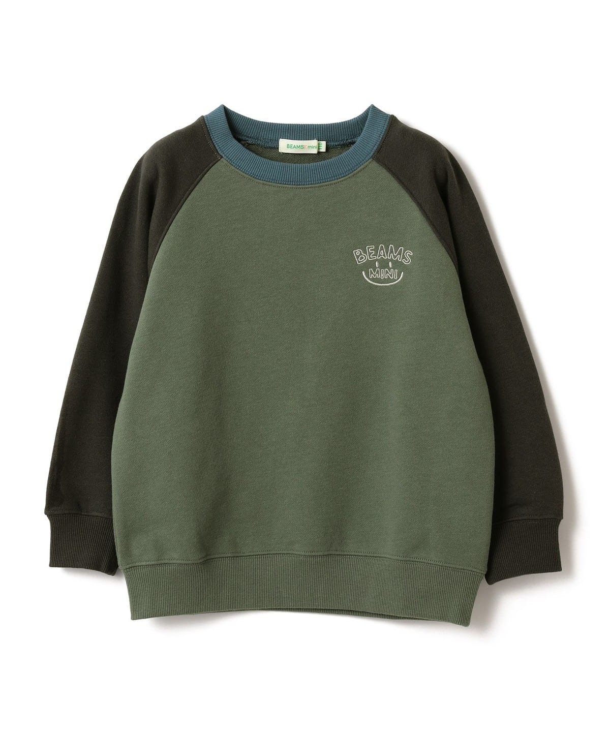 ラグラン スマイル プルオーバー 2025FW(90 140cm) トップス OLIVE×CHARCOAL 120 ラグラン スマイル プルオーバー 2025FW(90 140cm) トップス OLIVE×CHARCOAL 120