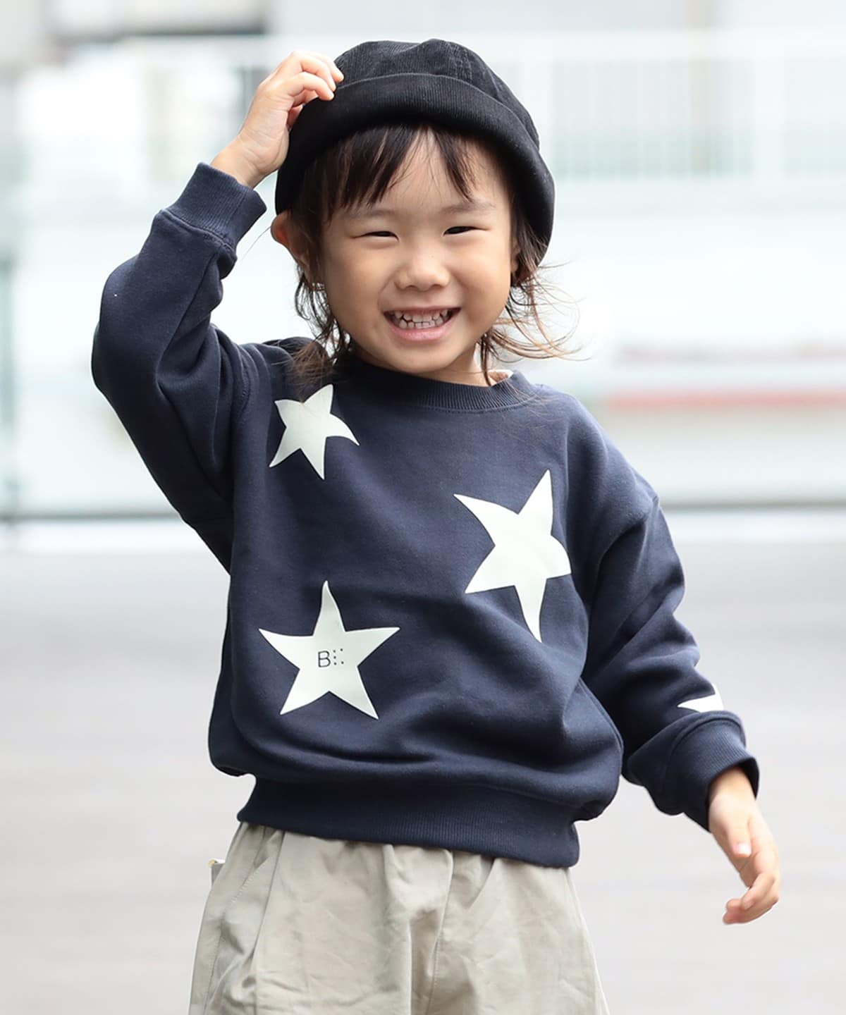 星 フロッキー スウェット プルオーバー 2025FW（90 150cm） トップス NAVY 130