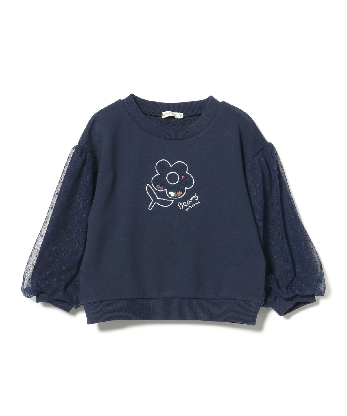 チュールスリーブ キラキラ スウェット 2025FW(90 140cm) トップス NAVY 140 チュールスリーブ キラキラ スウェット 2025FW(90 140cm) トップス NAVY 140