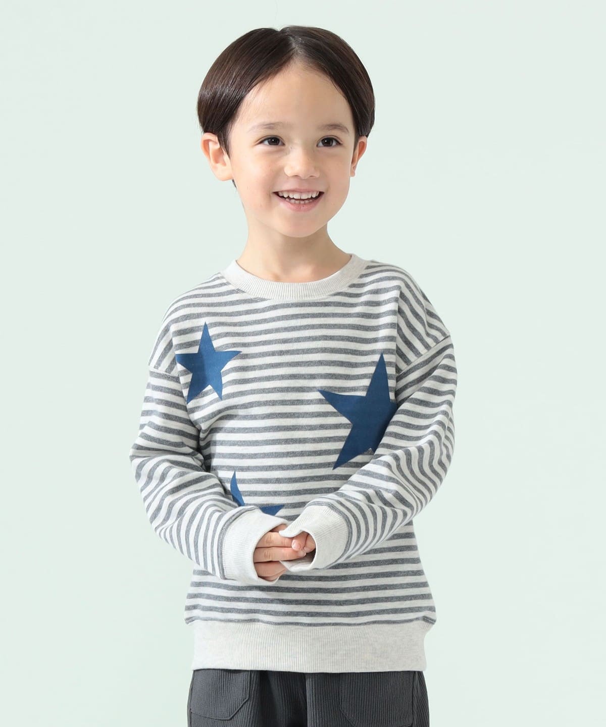 BEAMS mini（ビームス ミニ）星 フロッキー スウェット プルオーバー