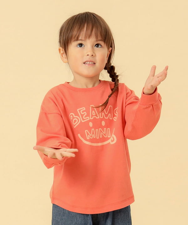 BEAMS mini BEAMS mini BEAMS mini / Smile logo big long sleeve T