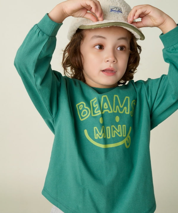 BEAMS mini（ビームス ミニ）スマイルロゴ ビッグ ロングスリーブ Tシャツ 2024FW（90～150cm）（Tシャツ・カットソー プリント Tシャツ）通販｜BEAMS