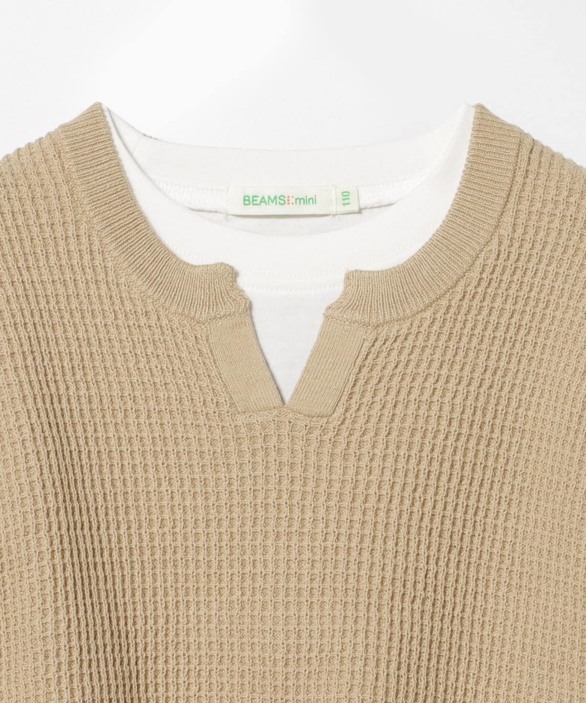 BEAMS mini（ビームス ミニ）ニットベスト＆ロングスリーブ Tシャツ