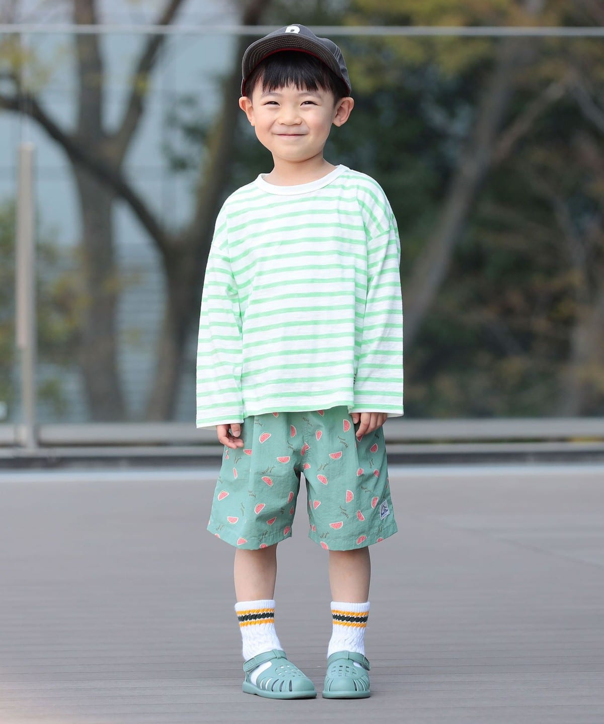 BEAMS mini（ビームス ミニ）ボーダー ロングスリーブ Tシャツ（90