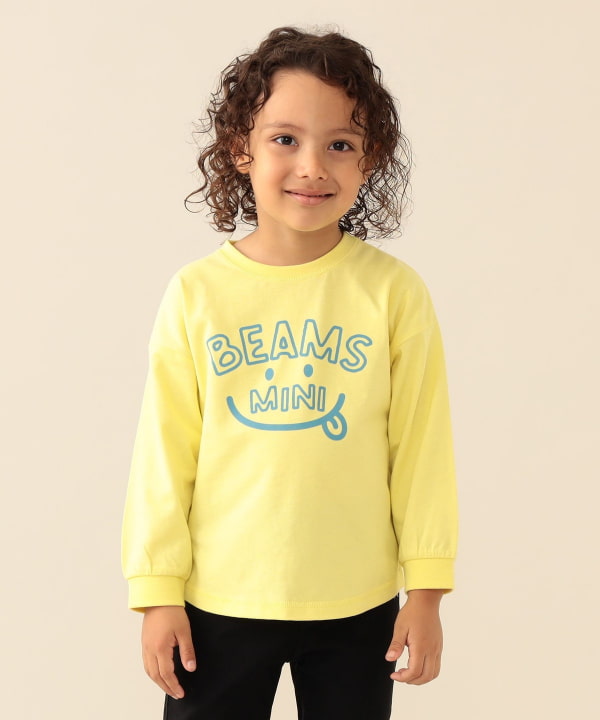 【10%OFFクーポン対象】スマイル ビッグ ロングスリーブ Tシャツ 2026FW（90～140cm） Model：H111（cm）Size：110
