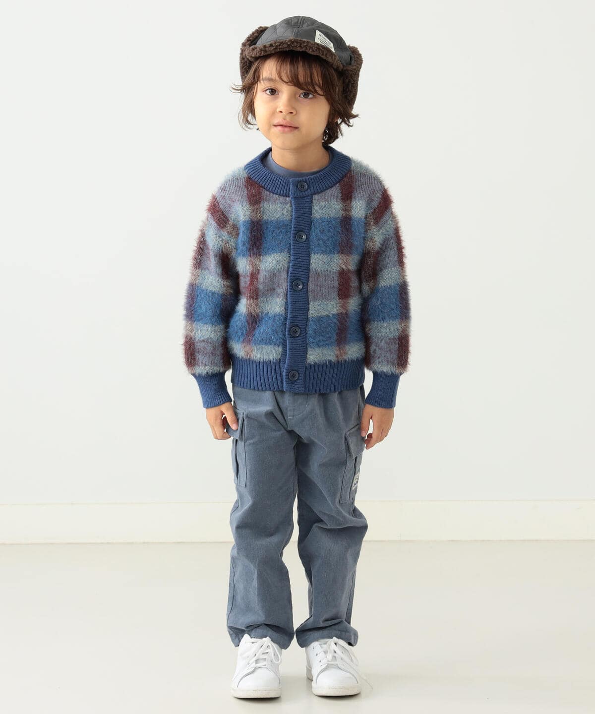 BEAMS mini BEAMS mini Outlet] BEAMS mini / Shaggy check cardigan