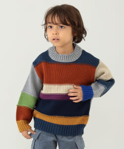 BEAMS mini / 童裝 多彩 條紋 針織 毛衣（90～150cm）