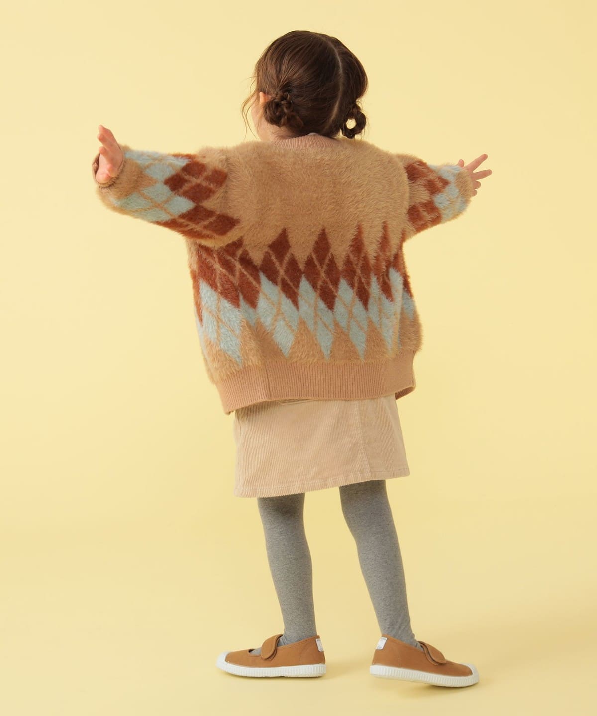 BEAMS mini（ビームス ミニ）シャギー アーガイル カーディガン