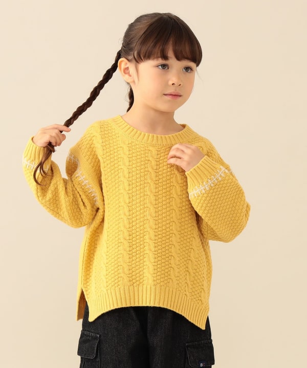 ケーブルニットプルオーバー 2026FW （90～150cm） Model：H112（cm）Size：110