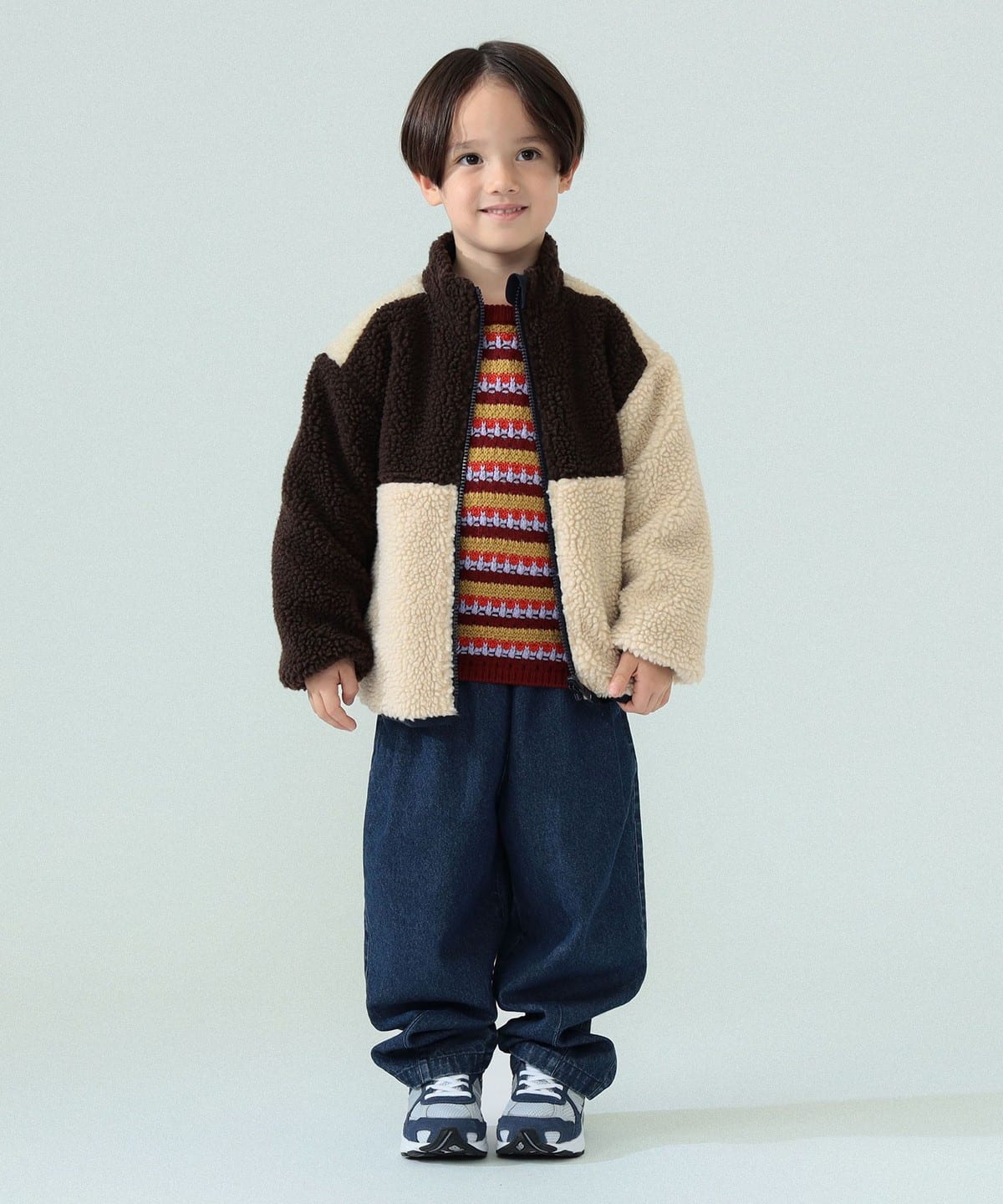 BEAMS mini (BEAMS mini) Openwork Border Knit Sweater 2026FW (90