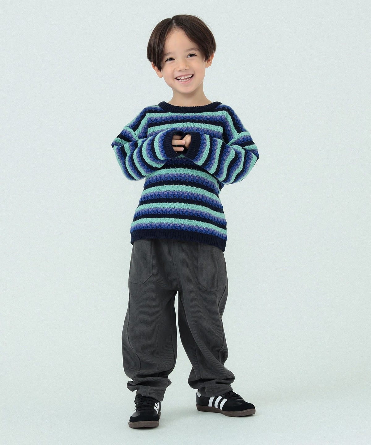 BEAMS mini (BEAMS mini) Openwork Border Knit Sweater 2026FW (90