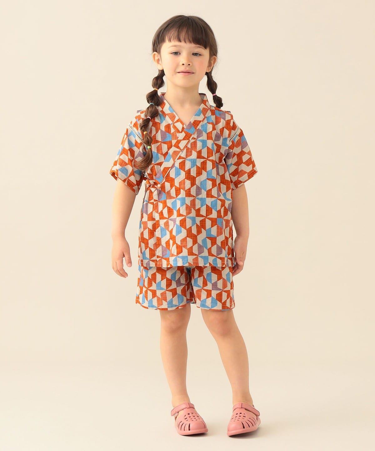 BEAMS mini（ビームス ミニ）幾何学柄 甚平 2026SS（90～130cm