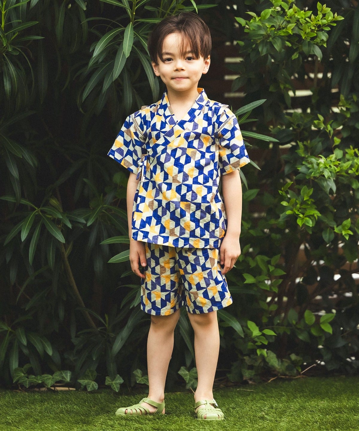 BEAMS mini（ビームス ミニ）幾何学柄 甚平 2026SS（90～130cm