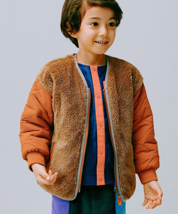 BEAMS mini（ビームス ミニ）ボア リバーシブル ノーカラーブルゾン 2024FW (90～150cm)（ブルゾン ブルゾン）通販｜BEAMS