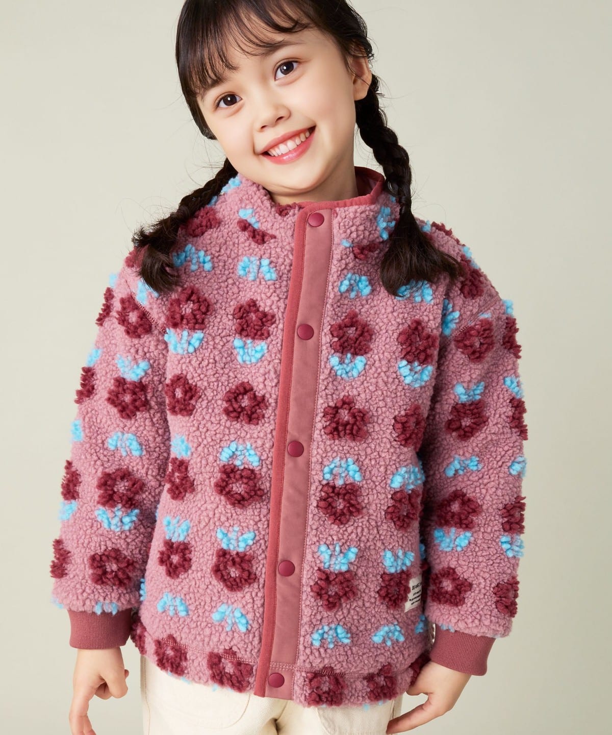 ジャカード ボア ブルゾン(90 150cm) ブルゾン FLOWER PINK 150 ジャカード ボア ブルゾン(90 150cm) ブルゾン FLOWER PINK 150