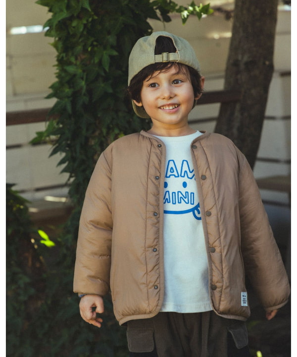 BEAMS mini（ビームス ミニ）中綿 ノーカラー リバーシブル ブルゾン