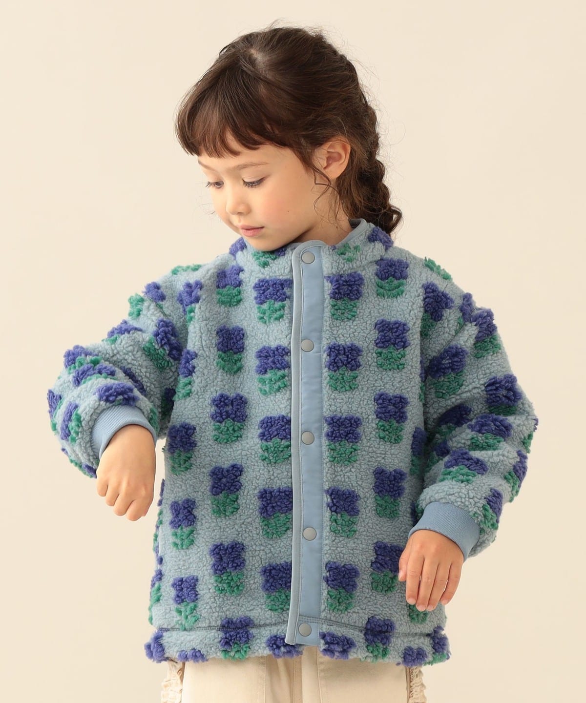 BEAMS mini（ビームス ミニ）ジャカード ボア ブルゾン 2026FW（90