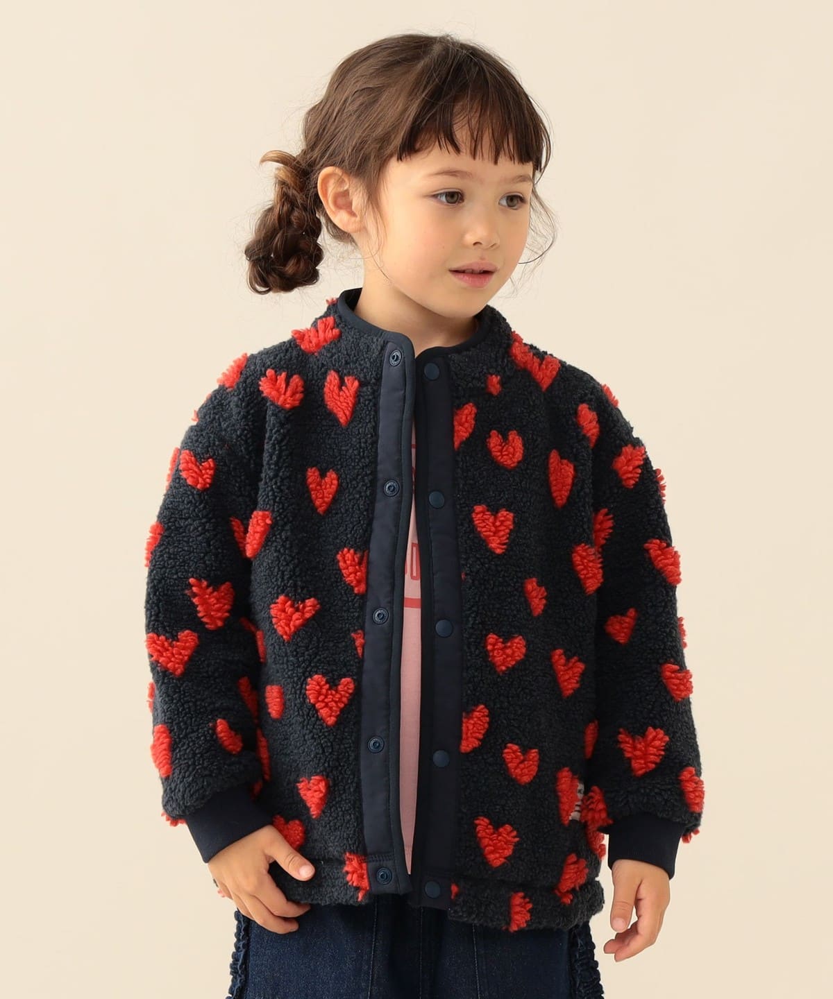 BEAMS mini（ビームス ミニ）ジャカード ボア ブルゾン 2026FW（90
