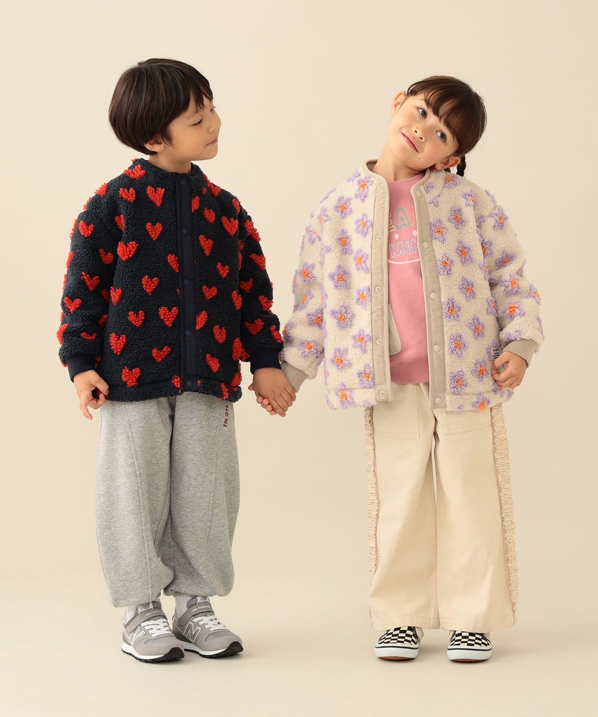 BEAMS mini（ビームス ミニ）ジャカード ボア ブルゾン 2026FW（90