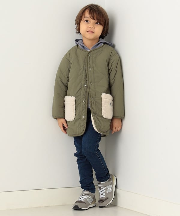 BEAMS mini（ビームス ミニ）BEAMS mini / ボアキルト リバーシブル ノーカラーコート（90～150cm）（コート その他コート ）通販｜BEAMS