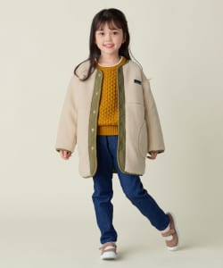 BEAMS mini / 童裝 BOA 絎縫 雙面穿 無領 大衣 2024FW（90～150cm）