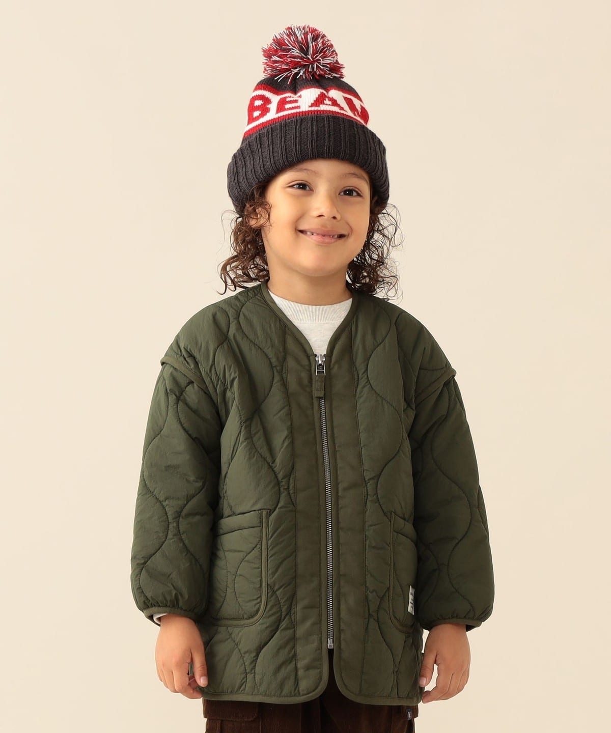 BEAMS mini（ビームス ミニ）キルト ジップコート 2026FW（90～150cm