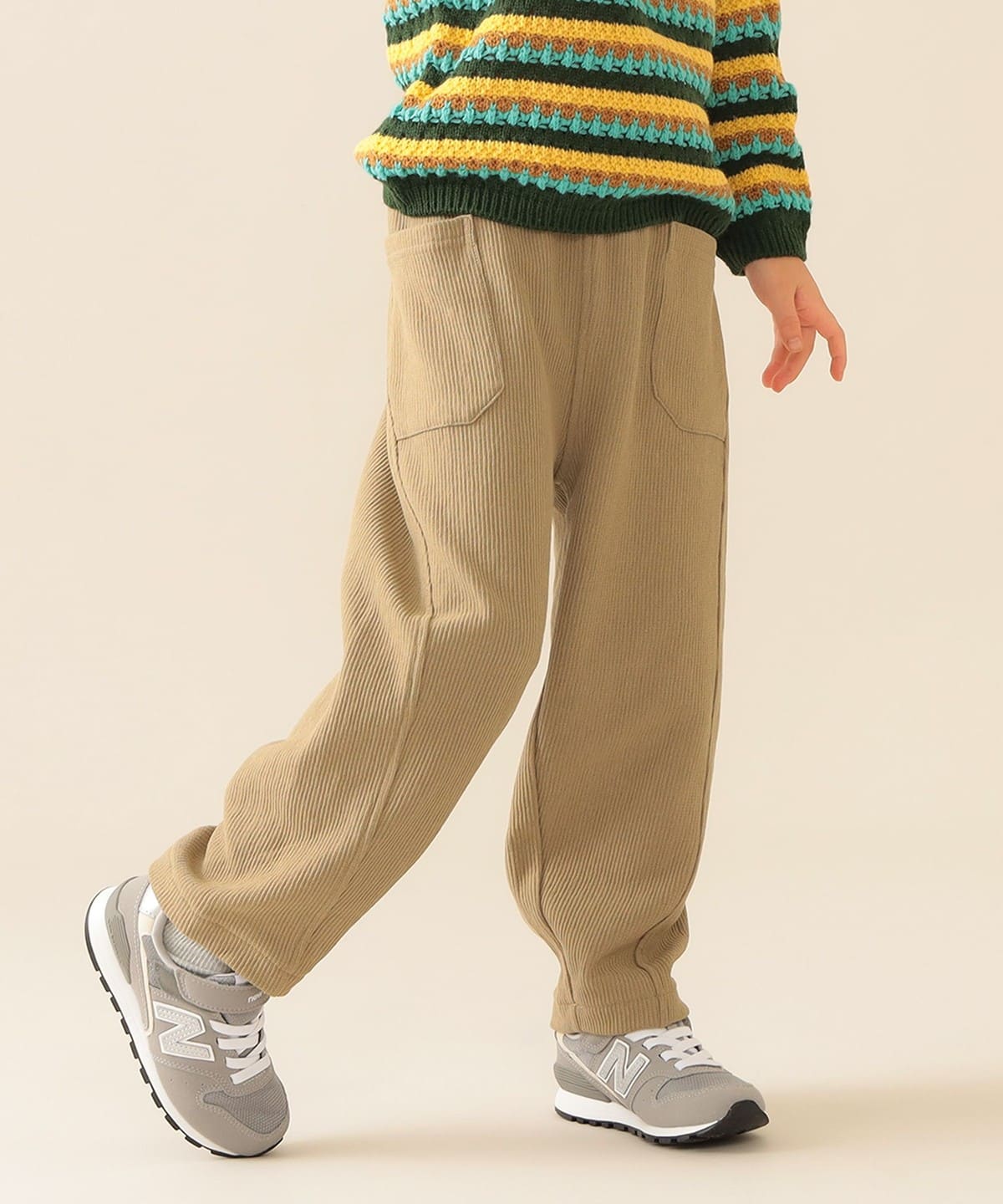 「Ki」新品FW25最新 Mesh Pile Crew WF L BEAMS mini（ビームス ミニ）ピケニット ボリューム パンツ 2025FW（90