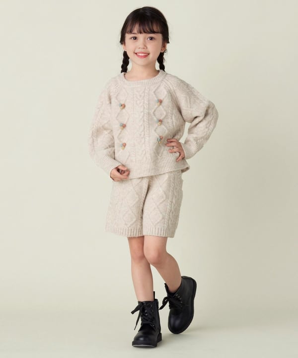BEAMS mini(ビームス ミニ)ケーブルニット ショートパンツ(90 BEAMS mini(ビームス ミニ)ケーブルニット ショートパンツ(90