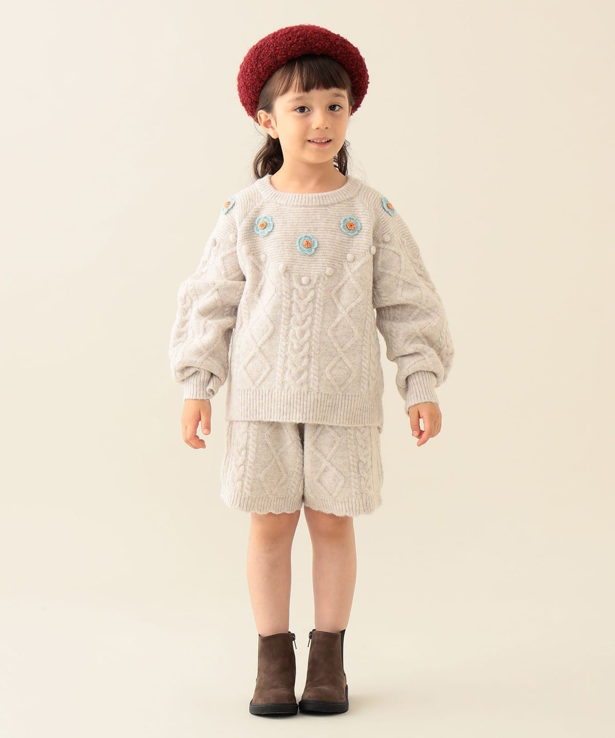 BEAMS mini（ビームス ミニ）【タイムセール】ケーブルニット ショート