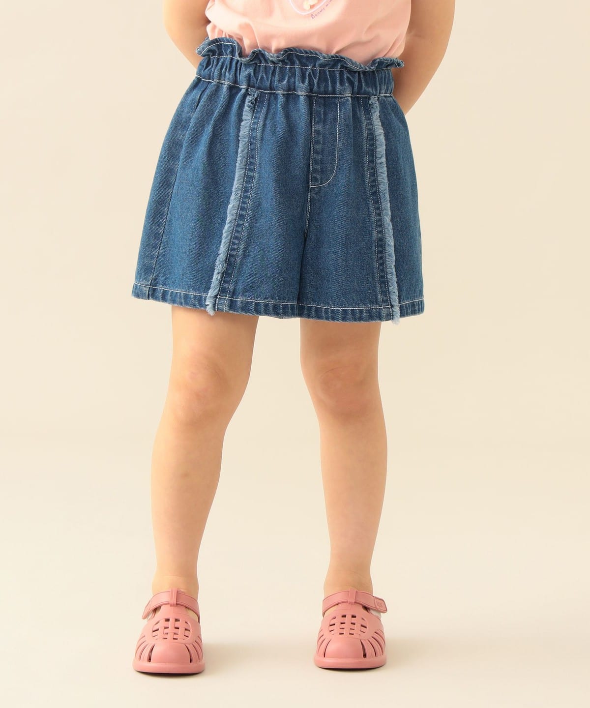BEAMS mini（ビームス ミニ）フリンジ デニム ショートパンツ (90