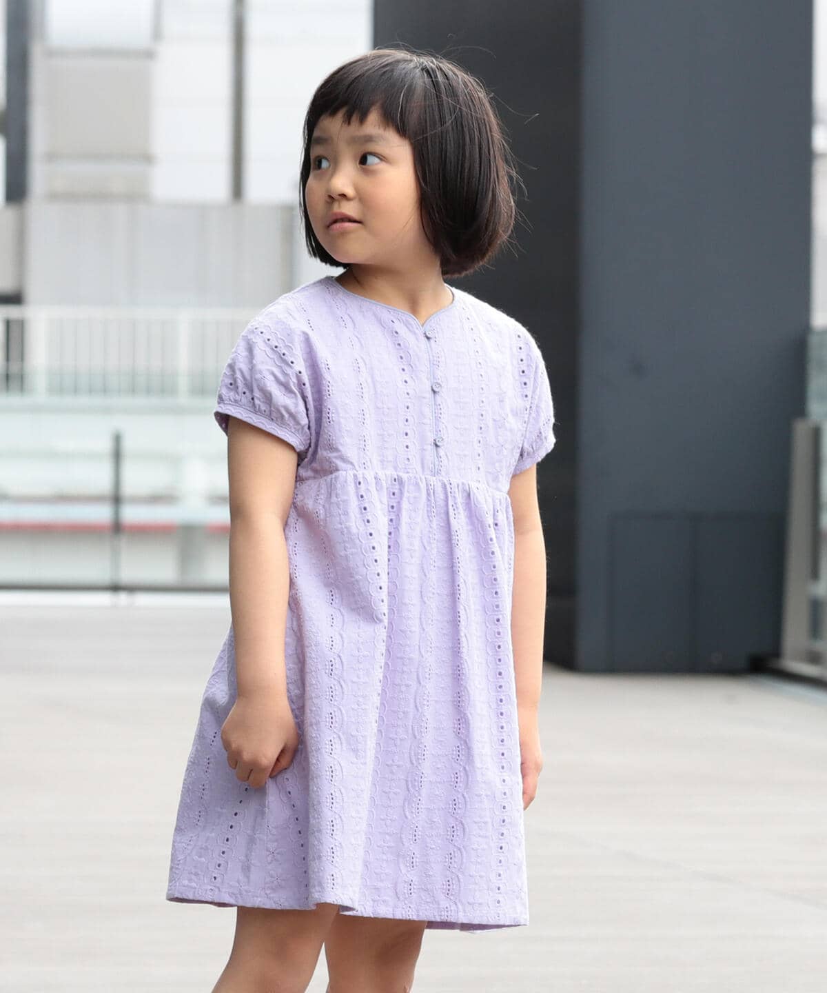 BEAMS mini BEAMS mini奥特莱斯] BEAMS mini /冲孔蕾丝连衣裙(90