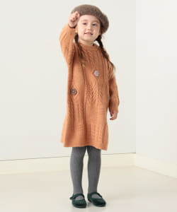 BEAMS mini / 童裝 拼布圖案 針織 洋裝（90～150cm）