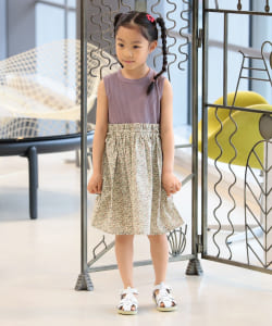 BEAMS mini / 童裝 花紋 拼接 無袖 洋裝(90～150cm)