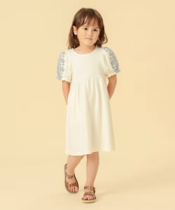 BEAMS mini / 童裝 刺繡 蓬袖 洋裝 23SS（90～150cm）