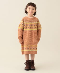 BEAMS mini / 童裝 花朵 北歐風 針織 洋裝 2024FW（90～150cm）