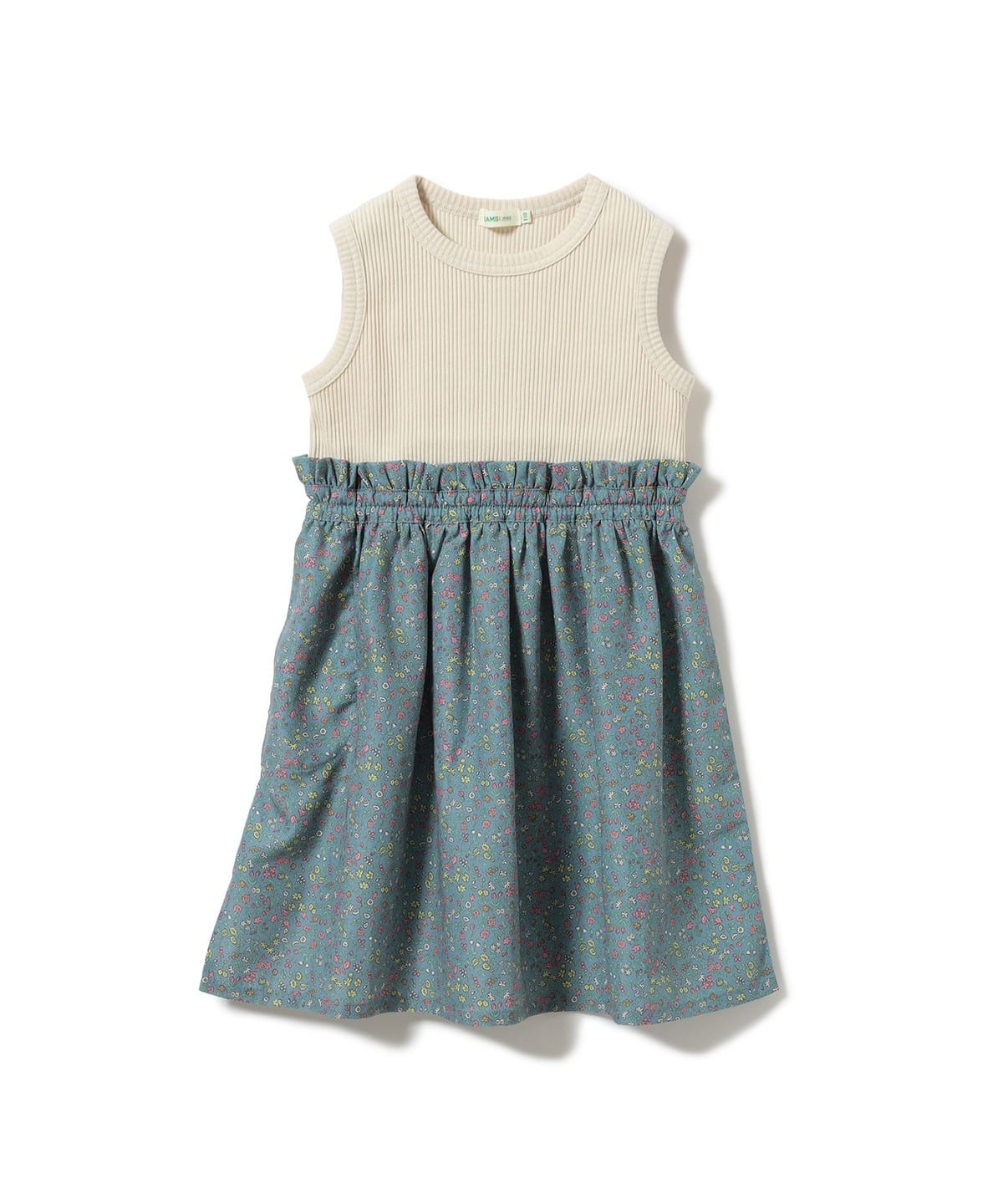 BEAMS mini（ビームス ミニ）フラワー 切替 ノースリーブ ワンピース