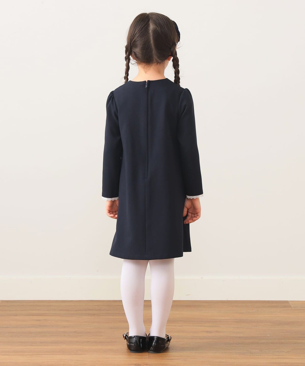 こどもBEAMS センタープリーツワンピース2025 110cm BEAMS mini（ビームス ミニ）セレモニー レースカラー ワンピース（110