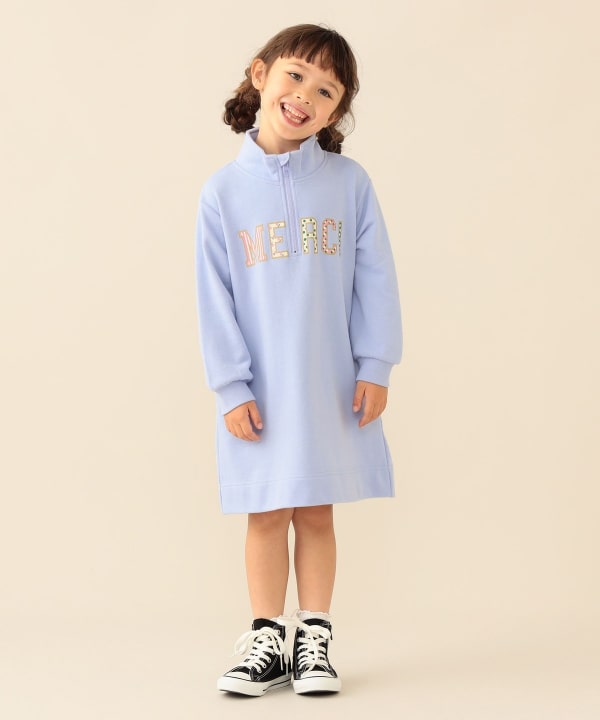 【WEB限定】スウェット ハーフジップ ワンピース 2026FW（90～140cm） Model：H112（cm）Size：110