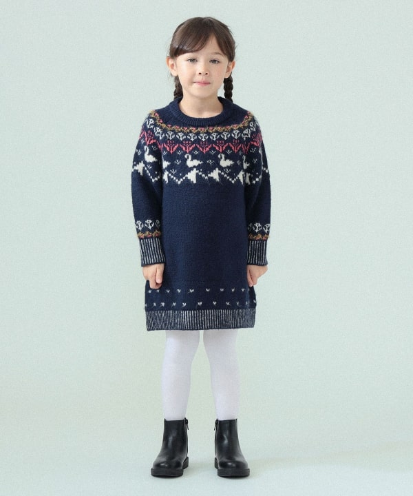 ユキノハナ柄 ニット ワンピース 2026FW（90～140cm）