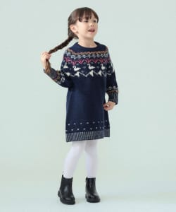 ユキノハナ柄 ニット ワンピース 2026FW（90～140cm）