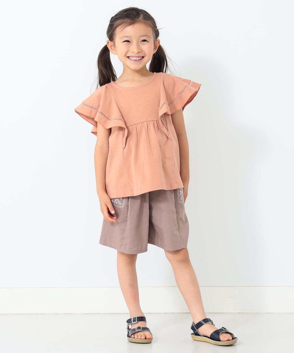 新品 ルルウィルビー 刺繍キュロットパンツ ホワイト LOULOU